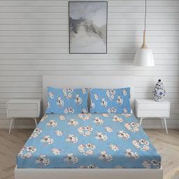 sj designer 160 TC Cotton Double Printed Flat Bedsheet-picture-2