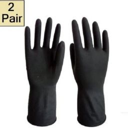 Black Rubber SAfety Glvoes For Chemical Water Heat Restitance Kitchen Virus Protective Jums Bactriyas SAfety Hand Glvoess For Men women Girls Boy's Rubber Safety Gloves-image-21