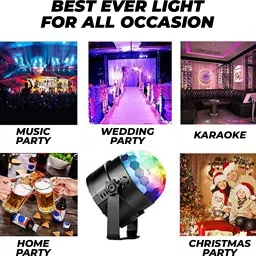 moozmob Sound Activated RGB DISCO Projection Light with 7 Modes Party DJ Light for Home Single Disco Ball image 5