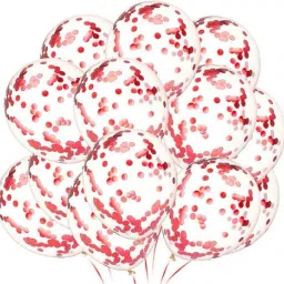 Solid confetti red balloons for birthday anniversary decorations(pack of 10) Balloon-image-63