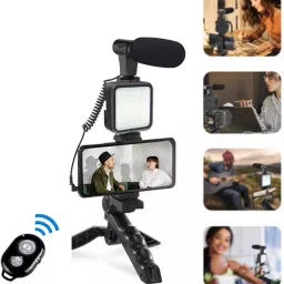 Zohlo Smartphone Vlog LED Video Light Kit With Tripod Stand & Microphone Tripod Kit-15