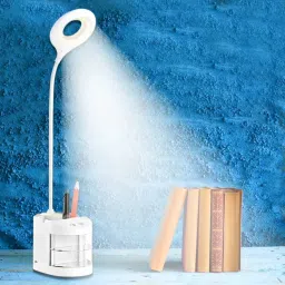 Rechargeable Flexible Desk Lamp with Organizer, Phone Holder, Night Light, with 3 Shades Touch Control Light Table Lamp for Dorm Room Study Desk Study Lamp (60 cm, White2) Table Lamp-image-29