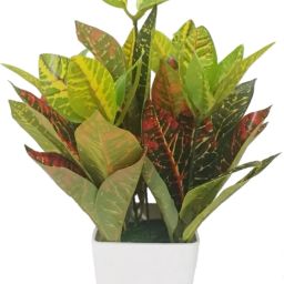 Croton Artificial plants, Best for Home Office or Gift with Pot Bonsai Artificial Plant with Pot-image-43
