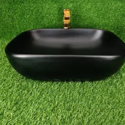 Premium Wash Basin Countertop, Tabletop Ceramic Bathroom Sink/ Basin DSL BLACKMATT (L45XW32.5XH12.5 CM)Counter top Ceramic Wash Basin Table Top Basin-image-83