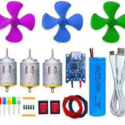 4v Motor, Li-Battery, Fan, LED light & Other Electronic Kit For Science Project-24