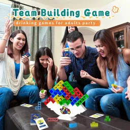 toybot 32 Pcs Tetra Tower Stacking Balance Bulding Block Team Activity Multiplayer Game image 5