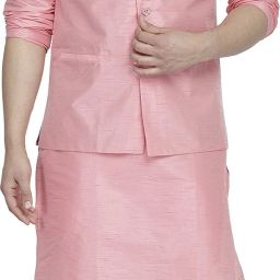 Men Pure Silk Kurta Pyjama Ethnic Jacket Set-image-12