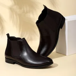 Chelsea Formal Boots/Modern Slip-On Ankle Boot/Long Woudland Formal Chalsi Shoes For Men-image-45