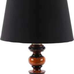 foziq Black Shade With Wood Base Table Lamp image 4