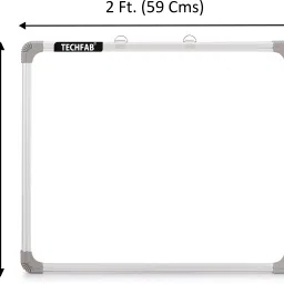 techfab Non Magnetic Melamine 2X2 Ft Non-Magnetic Kunj Whiteboard with 1 Marker & 1 Duster | Green Chalk Board Surface On Back Side | Sliding Hanging Clips with Robust Aluminium Frame Finishing Whiteboards image 2