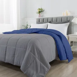 RAZZAI Blue & Grey Microfiber Mild Winter 210 GSM Double Bed Reversible Comforter-17