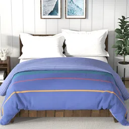 Nautica Bristol Blue & Red Striped AC Room 150 GSM Double Bed Comforter-13