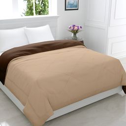 GYT Brown & Taupe Microfiber Mild Winter Double Bed Comforter-image-62