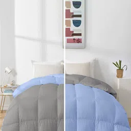 RAZZAI Blue & Grey Microfiber Mild Winter 500 GSM Single Bed Reversible Comforter-2