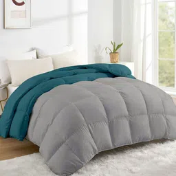 RAZZAI Teal & Grey Microfiber Mild Winter 500 GSM Single Bed Reversible Comforter-image-78