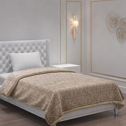 Monte Carlo Brown & White Geometric AC Room 120 GSM Single Bed Comforter-image-95
