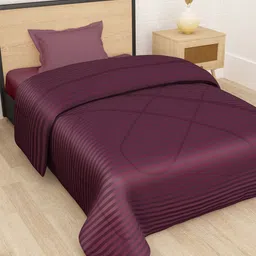 Story@home Maroon Striped Ac Room Reversible Single Bed Comforter-15