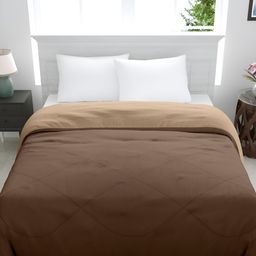 GYT Brown & Taupe Microfiber Mild Winter Single Bed Comforter-image-14