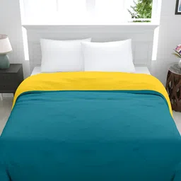 GYT Teal & Yellow Microfiber Mild Winter Single Bed Comforter-image-12