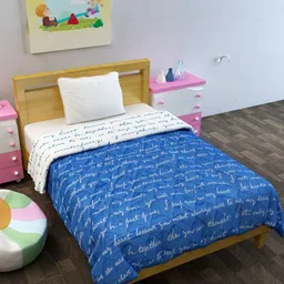 Divine Casa Blue & White Microfiber Mild Winter 120 GSM Single Bed Comforter-image-48