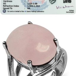 Certified Natural Rose Quartz Adjustable Ring for Unisex Crystal, Stone Quartz Ring-image-20