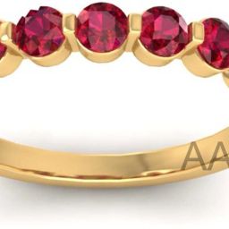 Eternity Ruby Wedding Band Ring Silver Ring-image-19