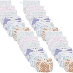 New Born Baby Single Layer Hosiery Nappy/ Indian Style/ Tying Knots Nappies/ Easily Washable & Reusable/24 Pcs(Multicolors, 0-6Months)-22