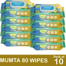 Soft Cleansing Baby Wipes with Aloe Vera & Vitamin E 80 Counts/Pack (Set of 10)-picture-22