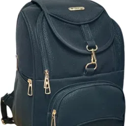 Small 18 L Backpack 18 litter Leather black backpack bag for women /college girls (Black)-1