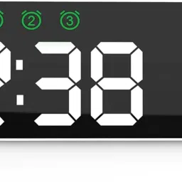 amiciSense Triple Alarm Settings, and Large Easy-Read Screen Digital LED Triple Alarm Clock with Temperature & Humidity Display, Weather Station-3