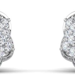 LORDS JEWELS Tingle Diamond Earring White Gold 14kt Diamond Stud Earring-image-8