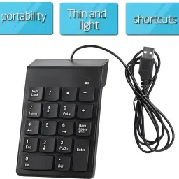 VYAR Wired Numeric Keypad Digital Keyboard 18 Keys for Laptop PC Notebook Desktop Wired Number Pad image 5
