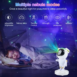 dwiza enterprise Star Galaxy Projector Astronaut Moon Projector Light & Bluetooth Speaker Night Lamp image 4