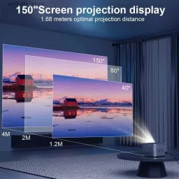 Torexo HY350 4K Support Native Full HD Android 11 Wifi BT Electric Focus &Auto Keystone (8000 lm / 2 Speaker / Wireless / Remote Controller) Portable Projector image 4