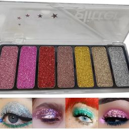 Eye makeup 7 colour glitter Eyeshadow palette highly pigmented shades 11.26 g-image-71