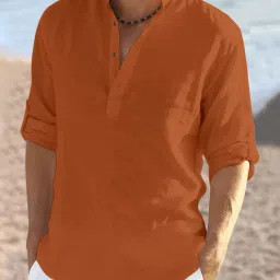 Men Solid Cotton Blend Straight Kurta-image-99