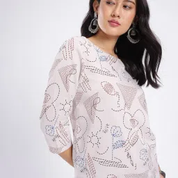 Casual Regular Sleeves Printed Women White Top-image-14