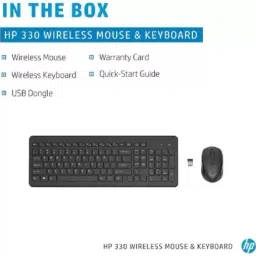 HP 330 Mouse & Keyboard Combo Wireless Standard Desktop Keyboard Compatible with Desktop, Laptop, Mac Numeric Keypad/2.4GHz Wireless Connection/1600 DPI/USB Receiver/LED Indicators image 3