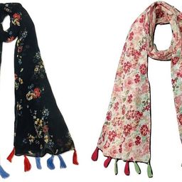 mss fashion Printed Chiffon Women Multicolor Scarf, Stole, Fancy Scarf-picture-4