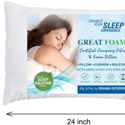 great foam ULTRA SOFT FIBRE PILLOWS Polyester Fibre Solid Sleeping Pillow Pack of 4 image 3
