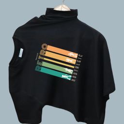 Men Printed Round Neck Pure Cotton Black T-Shirt-image-30