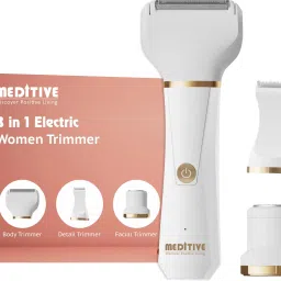 MEDITIVE Cordless 2 IN 1 Waterproof Rechargeable Women Fully Waterproof Trimmer 60 min Runtime 2 Length Settings-9