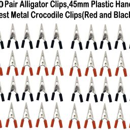 100 pair Crocodile Clips Plastic Handle Cable Lead Testing Metal Alligator Clips Electronic Components Electronic Hobby Kit-image-34