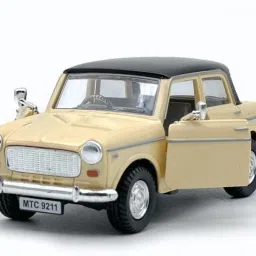 Queens 70 Vintage Fiat Toy Car with Pull Back Action (Color May Vary)-image-1
