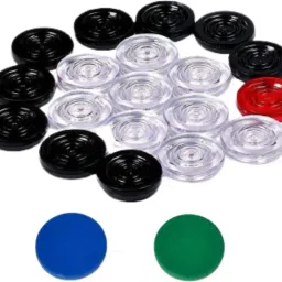 Carrom Coins Crystal finish with 2 striker Carrom Pawns-image-87