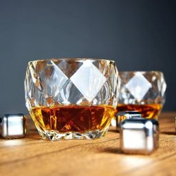 (Pack of 2) Diamond Checks Whiskey Glasses Drinking Bourbon Whisky Scotch Cocktails Glass Set Whisky Glass-image-41