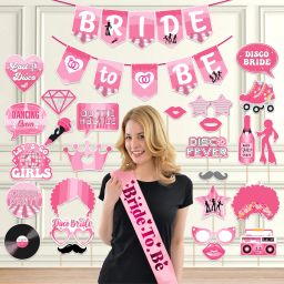 Bachelorette Party Decorations Set-Banner,Photo Booth Props & Sash (Pack Of 28)-image-25