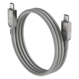 noise Power Type C to Type C 3.2 Feet (1M) Cable (Nylon Braided, Grey)-5
