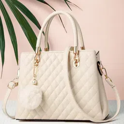 khatushyam collection Women White Hand-held Bag-picture-7