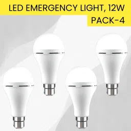 12W Rechargeable Inverter LED Bulb with Upto 4H.Power Cut Lighting Pack of_4A196 4 hrs Bulb Emergency Light-image-45